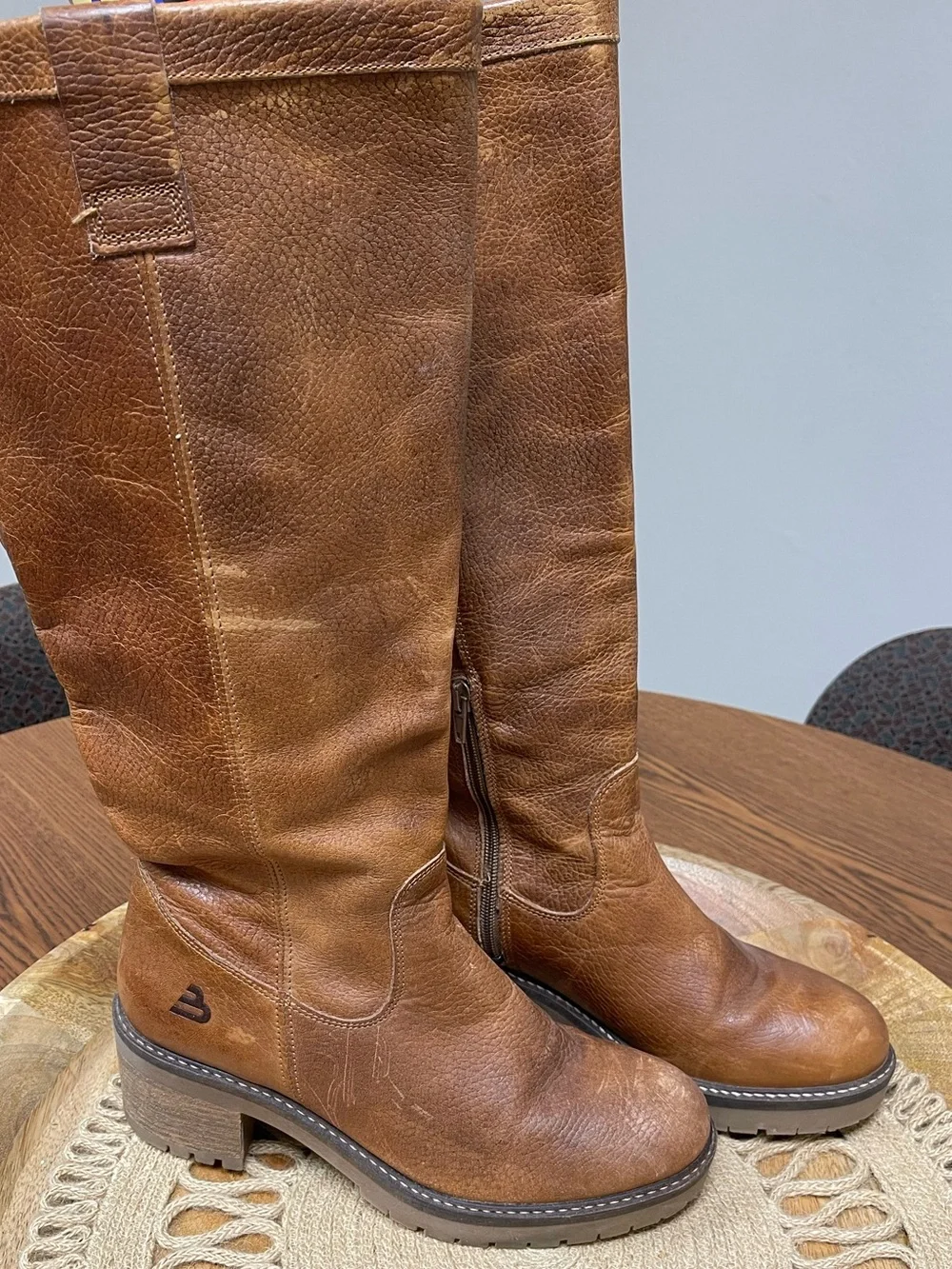 Over-the-Knee Brown Leather Riding-Style Boots